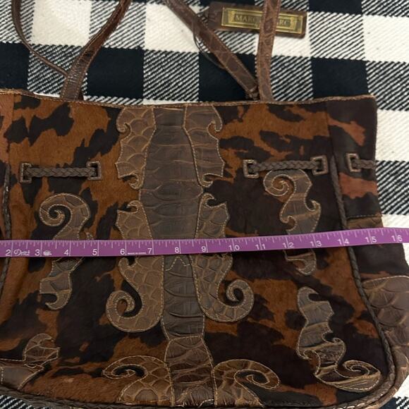 Marc & Marc by Sharif Brown Genuine Leather Cowhide Shoulder Bag - Picture 8 of 9